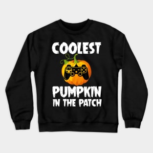 Coolest Pumpkin In Patch Video Gamer Halloween Costume Crewneck Sweatshirt